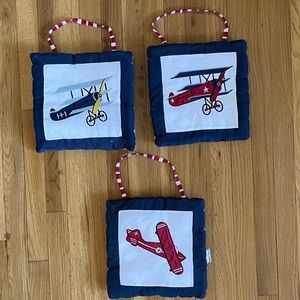 Sweet JoJo Designs Vintage Planes for nursery or child’s room - red white blue